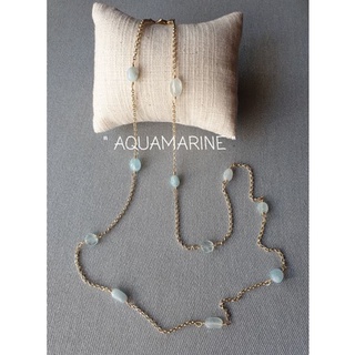 สายคล้องแมส หินนำโชค"AQUAMARINE "อความารีน"