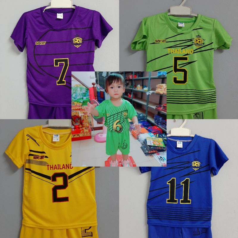 ภาพสินค้าชุดกีฬาเด็ก,ชุดฟุตบอลเด็ก1-6ปีเลือกไซส์เลือกสีได้/แบบลายร้านจัดให้ค่ะ จากร้าน parva16 บน Shopee ภาพที่ 4