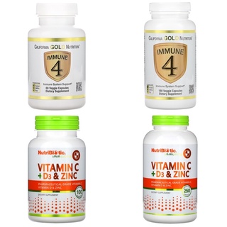 สินค้า 📍พร้อมส่ง ล็อตใหม่ 2025 สูตรรวม Vitamin C + D3 + Zinc, Nutrabiotic, immunity, Immune 4/Immune4 California Gold