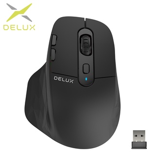 Delux M912DB เมาส์เกมมิ่งไร้สาย บลูทูธ 2.4G มีสาย หน้าจอ LED ออกแบบตามสรีรศาสตร์ รองรับการชาร์จ