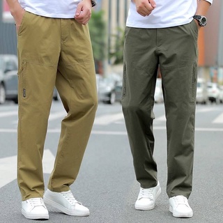 ภาพหน้าปกสินค้า#2012 มี 6 สี(M-6XL)กางเกงขายาวลำลอง กางเกงขายาวมีกระเป๋า มีซิป กางเกงเอวยืด ขายาวสีพื้น  กางเกงขายาวสีพื้นไซส์ใหญ ซึ่งคุณอาจชอบราคาและรีวิวของสินค้านี้