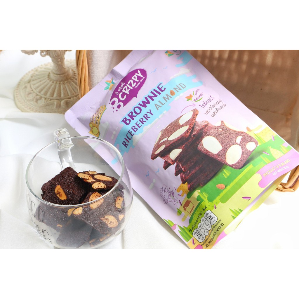 ฺB Crizpy Riceberry Almond (บราวนี่ไรซ์เบอร์รี่อัลมอนด์) | Shopee Thailand