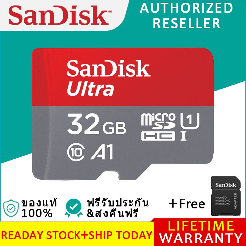 ภาพหน้าปกสินค้าSandisk sd card เมมโมรี่การ์ด memory card Microsd เมมโมรี่ การ์ด ความเร็ว 100MB/S Class10 MicroSDXC 16/32/64/128GB จากร้าน yxsm.th บน Shopee