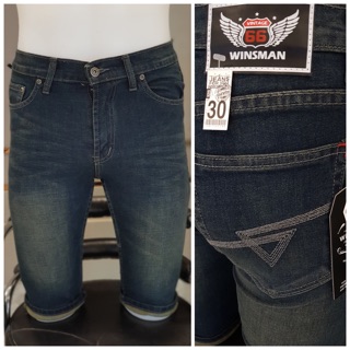 กางเกงยีนส์ขาสั้น สามส่วน สีควันบุหรี่ WINSMAN S324