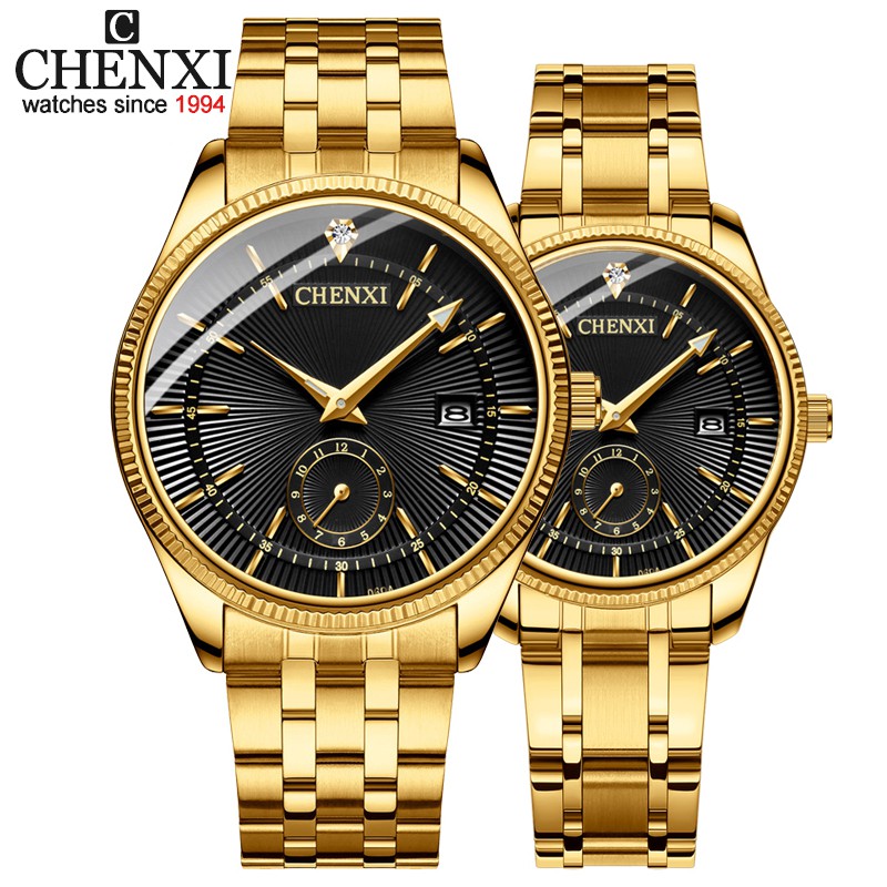 chenxi-นาฬิกาแฟชั่นผู้ชายและผู้หญิง-ของแท้-100-พร้อมกล่อง-นาฬิกาควอทซ์กันน้ำสำหรับผู้ชาย