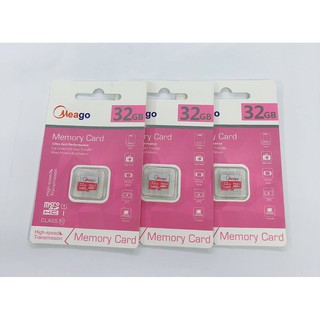 Meago เมมโมรี่การ์ด 32GB SDHC/SDXC Class 10 UHS-I Micro SD Card