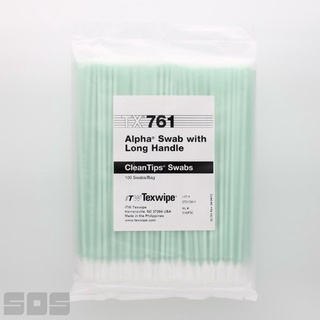 Polyester Knit TX761 Cleanroom Swab with Long Handle, Non-Sterile