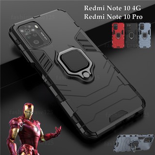 เคสโทรศัพท์เXiaomi Redmi Note 10 Pro Note10 4G 5G Phone Case Hard Armor Shockproof Casing Soft New Back Cover Phone Stand Holder Magnetic Ring Bracket Stent