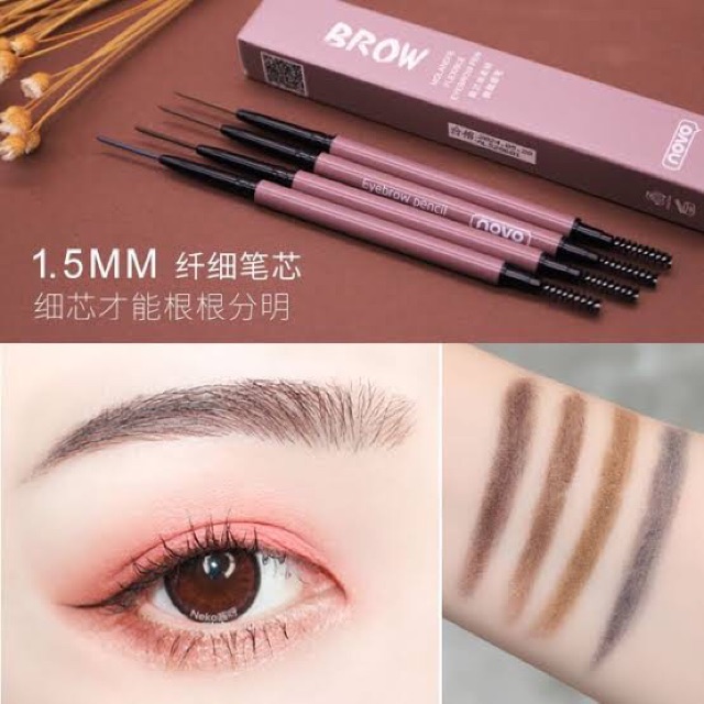 5286-ใหม่-ของแท้-novo-molandis-flexible-eyebrow-pencil-ดินสอเขียนคิ้ว