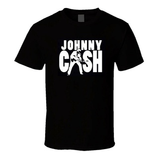 เสื้อยืดผ้าฝ้ายCOTTON เสื้อยืด พิมพ์ลายโลโก้ Johnny Cash สําหรับผู้ชายสามารถปรับแต่งได้S-5XL