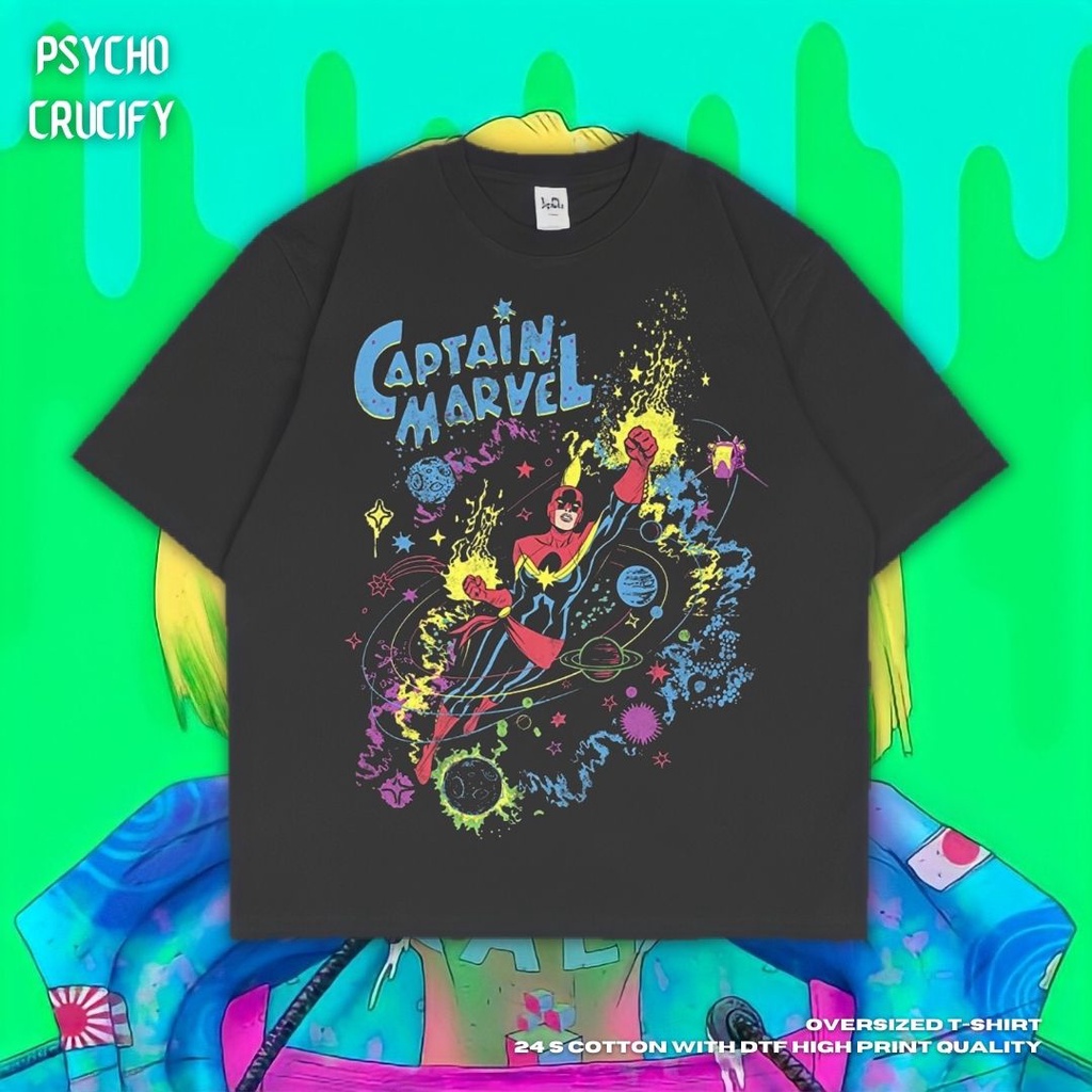 เสื้อยืด-ขนาดใหญ่-พิมพ์ลายกัปตันมาร์เวล-psycho-crucify-สีดํา-สีเทาเข้ม-เสื้อเชิ้ต-ลายกัปตันมาร์เวล-มาร์เวล-เสื