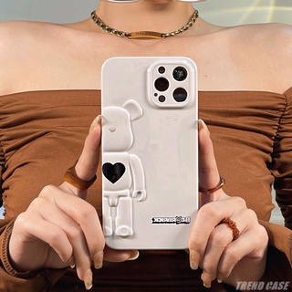 เคสโทรศัพท์มือถือ ซิลิโคนนิ่ม กันกระแทก ลายการ์ตูนหมี สีขาว สําหรับ iphone 13 XS Max 12 X XR XS Max 7 8 Plus
