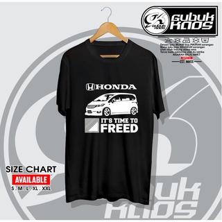 เสื้อยืด พิมพ์ลาย Honda Is time to FREED DISTRO สําหรับผู้ชาย เสื้อยืดลําลอง ผ้าฝ้าย 100% แขนสั้น พิมพ์ลาย lelaki สีดํา