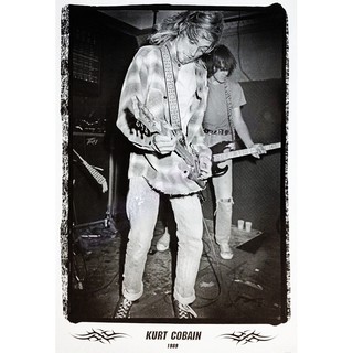 โปสเตอร์ รูปถ่าย คอนเสิร์ต นักร้อง วงดนตรี ร็อก NIRVANA Kurt Cobain 1987-94 POSTER 24"x35" Legend American Rock Band v8
