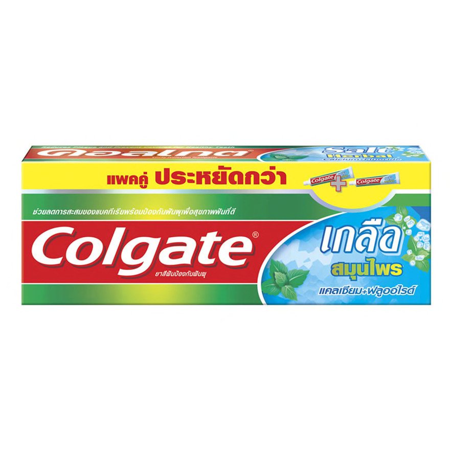 1-กล่อง-คอลเกต-colgate-ยาสีฟันเกลือสมุนไพร-150-กรัม-แพ็คคู่