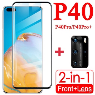 2-in-1 ฟิล์มกระจกนิรภัยกันรอยหน้าจอ เลนส์กล้อง ด้านหลัง สําหรับ Huawei P40 Pro P40 Pro+ P40Pro Plus HuaweiP40Pro