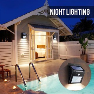 SALE 》》》โคมไฟโซล่าเซลล์ พลังงานแสงอาทิตย์Solar motion light LED ติดกำแพง 30led 20led มีไฟหรี่*