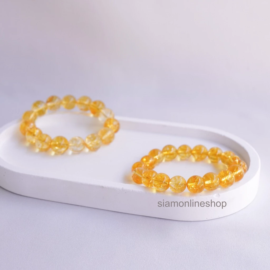 CITRINE หินซิทริน เลือกขนาดเม็ดหินได้ (4-12 มม.) หินแห่งความสำเร็จ สร้อยข้อมือหินแท้ https://wayoza.com