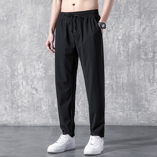 ผู้ชายกางเกงตรงใหม่เกาหลีบางกางเกงลำลองขนาดใหญ่หลวมน้ำแข็งผ้าไหมกางเกง BOY035