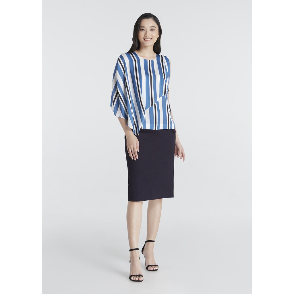 jousse-blouse-เสื้อลายทางตรงสีฟ้าและขาว-คอกลม-ผ้าซาติน-jt62db