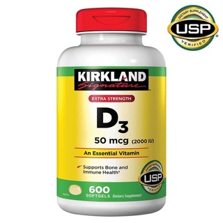 Kirkland Signature Extra Strength D3 50 mcg (2000 IU) 600 Softgels