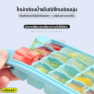 แม่พิมพ์ซิลิโคน แม่พิมพ์น้ำแข็ง แม่พิมพ์วุ้น ถาดใส่น้ำแข็ง พร้อมฝาปิด Ice mold