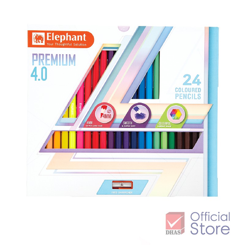 elephant-สีไม้-ดินสอสีไม้-แท่งยาว-พรีเมี่ยม-4-0-24-สี-จำนวน-1-กล่อง
