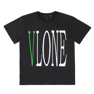 เสื้อยืดครอป Vlone เสื้อยืดแขนสั้นลําลอง ผ้าฝ้าย พลัสไซซ์