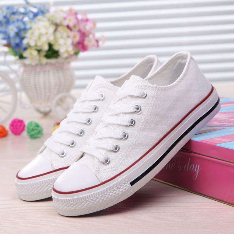 รองเท้าผ้าใบผู้หญิง-รุ่น-สีขาว-women-sneakers-running-shoes-sport-shoe-flat-lace-up-shoes-white-รองเท้าผ้าใบผญ