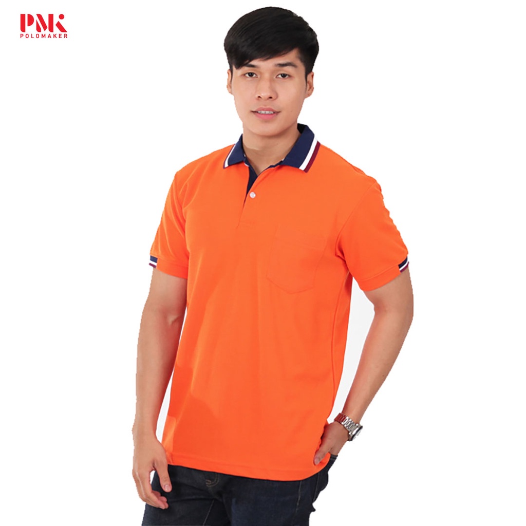 ภาพสินค้าเสื้อโปโล สีส้ม ปกกรมท่า ขลิบขาว PK097 - PMK Polomaker จากร้าน pmkpolomaker บน Shopee ภาพที่ 1