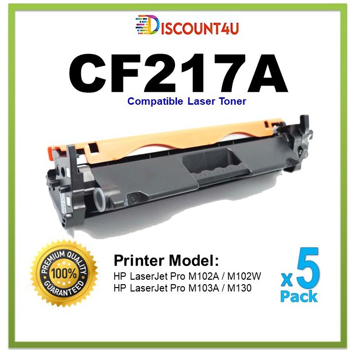 pack-5-discount4u-ตลับหมึกเลเซอร์เทียบเท่า-cf217a-cf217-217a-17a-217-hp17a-hp-pro-m102a-m102w-m103a-m103nw-m130