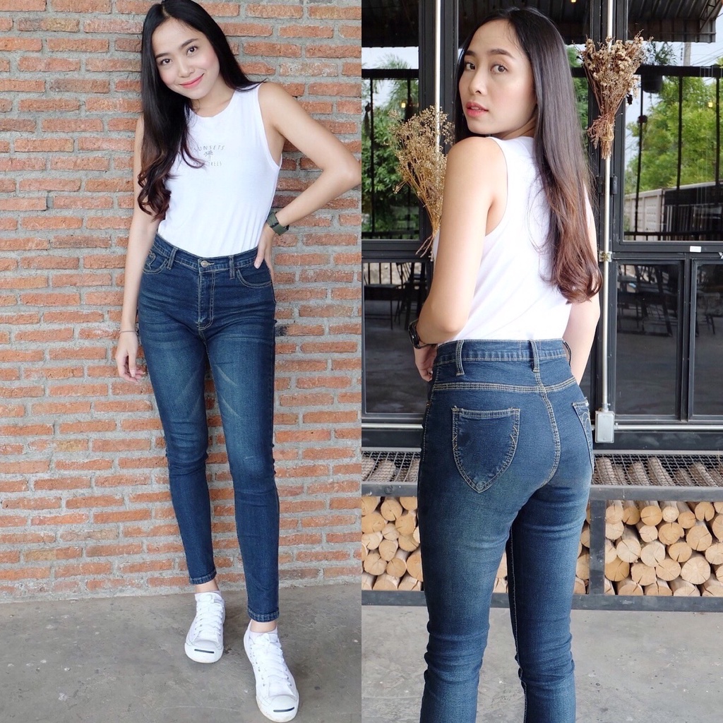 ภาพหน้าปกสินค้าCc jeans 005 กางเกงยีนส์ ทรงเดฟ เอวสูง ยืด สีสนิม จากร้าน aidesing บน Shopee