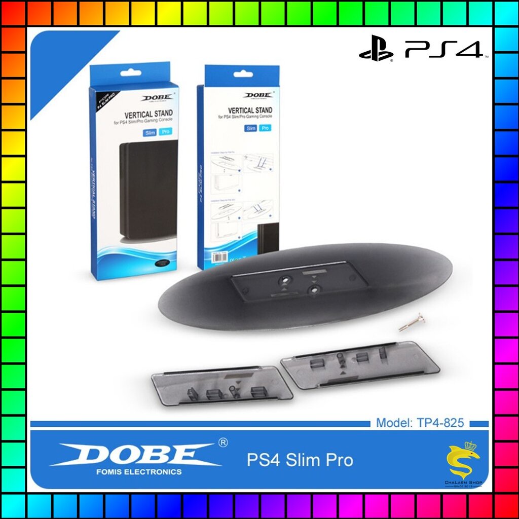 dobe-vertical-stand-for-ps4-slim-amp-pro-ฐานตั้งเครื่อง-ps4-สีดำใส