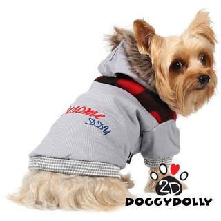 Pet clothes -Doggydolly  เสื้อผ้าแฟชั่น  สัตว์เลี้ยง  หมาแมว  ชุดกันหนาว โค้ท ฮู้ด หมวกเฟอร์  Winter 1-9โล  W298