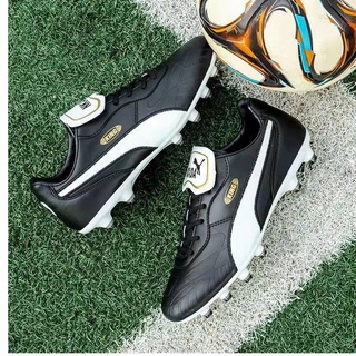 Puma King Top FGรองเท้าฟุตบอลแหลมป้องกันการลื่นไถล รองเท้าผ้าใบกลางแจ้งสำหรับผู้ชายมืออาชีพ
