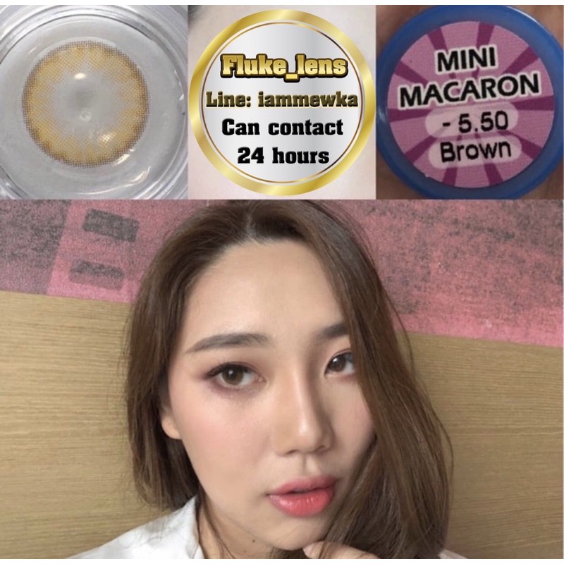 คอนแทคเลนส์-นำเข้าจากเกาหลี-luxzylens-mini-macaron-brown-ใส่สบายตา