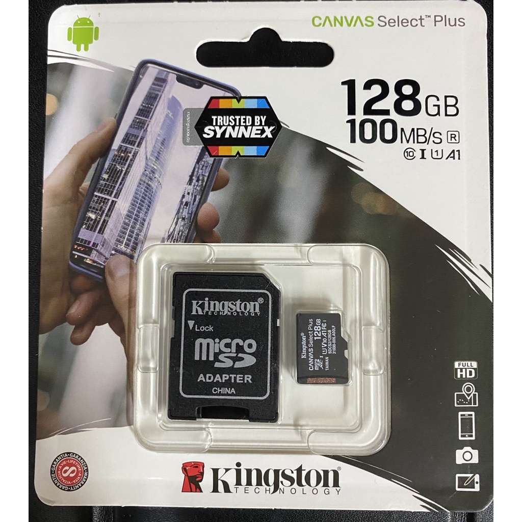 kingston-microsd-card-128gb-canvas-select-plus-class-10-uhs-i-100mb-s-sdcs2-128gb-sd-adapter-ประกัน-lifetime-synnex