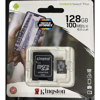 Kingston microSD Card 128GB Canvas Select Plus Class 10 UHS-I 100MB/s (SDCS2/128GB) + SD Adapter ประกัน Lifetime Synnex