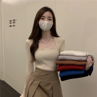 17800 |6 สี| เสื้อแขนยาว ผ้าถัก ทรงสลิมฟิต สไตล์คลาสสิก