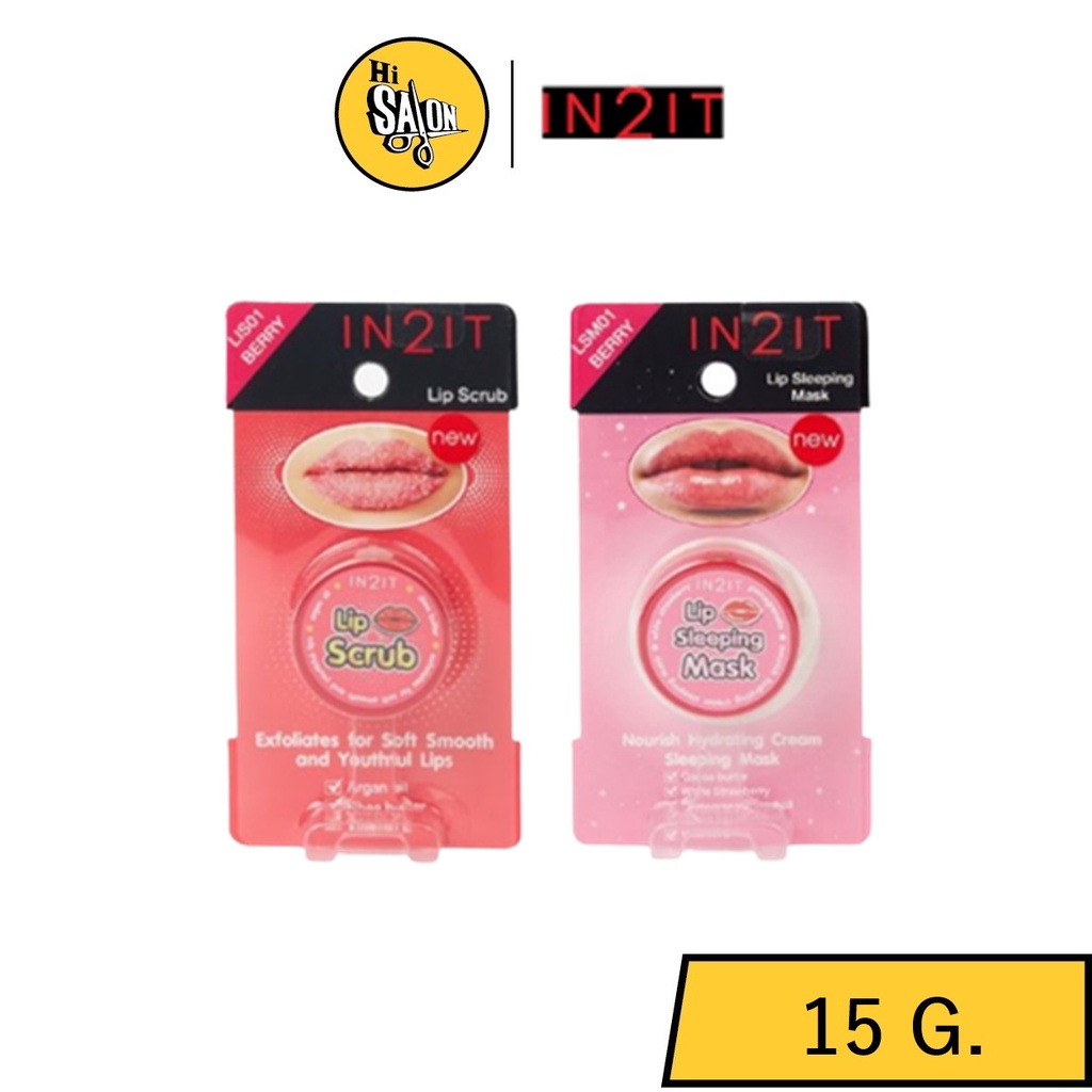 IN2IT LIP Scrub & LIP Sleeping Mask 15 g. อินทูอิท ลิป สครับ และ ลิป สล
