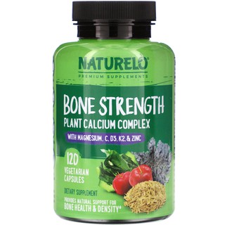 ✈️Pre order/ของแท้🇺🇸NATURELO, Bone Strength, Plant-Based Calcium Complex, 120 Vegetarian Capsules