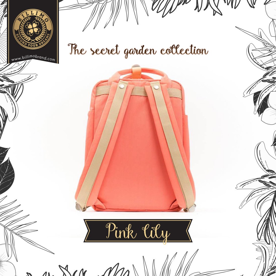กระเป๋าเป้-กระเป๋าสะพายหลัง-billimo-pink-lily-the-secret-garden-collectiom