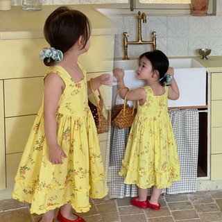 [Do Re Mi] สาวใหม่สีเหลืองลายดอกไม้หวานเสื้อกล้าม