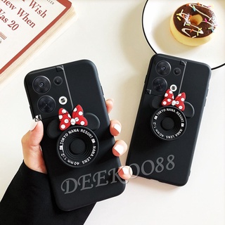 เคสโทรศัพท์มือถือนิ่ม OPPO Reno8 Pro Reno7 Pro Z Reno6 Z 5G 4G Handphone Casing Lovely Softcase with Cute Cartoon Stand Holder Black Back Cover Reno 8 7 6 8Pro 7Z 7Pro 6Z Phone Case