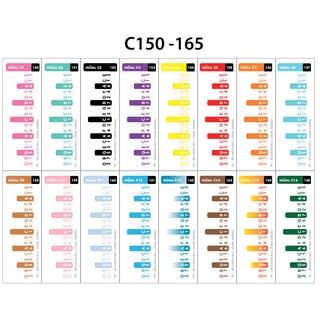 สินค้า สติ๊กเกอร์โน๊ต  คีย์ C (C150-165)  ติด Kalimba 17 ก้าน ชุดนี้ จะ สีเดียวกับ C1-C16 แต่ตัวหนังสือชิดขอบล่างแทน