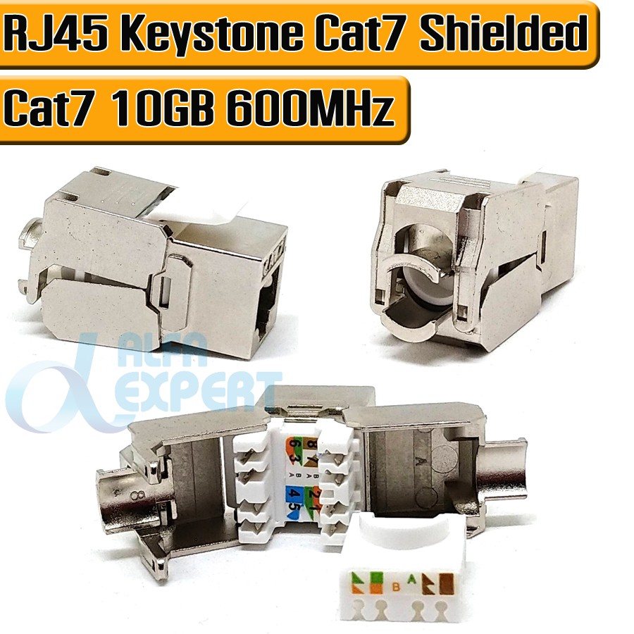 หัว-rj45-ตัวเมีย-cat7-1pcs-rj45-keystone-cat7-cat6a-shielded-ftp-zinc-alloy-module-network-keystone-jack-connector