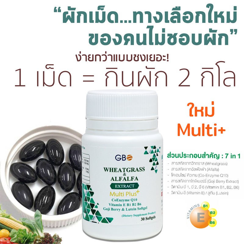 ภาพหน้าปกสินค้าผักเม็ด เสริมภูมิคุ้มกัน Wheatgrass & Alfalfa Extract Plus จากร้าน marketthink บน Shopee