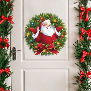 【Zooyoo】9 ของตกแต่งวันคริสต์มาส สติ๊กเกอร์ติดผนัง พวงหรีดคริสต์มาส ซานตาคลอส หน้าต่างกระจก ของตกแต่งผนัง สติ๊กเกอร์ติดผนัง