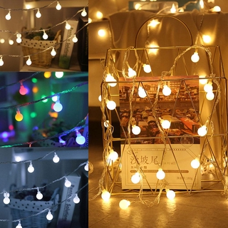 ภาพหน้าปกสินค้าTD ไฟ LED String พร้อมลูกบอลสีขาว Fairy Garland ไฟบ้านสวนปาร์ตี้ไฟตกแต่ง ที่เกี่ยวข้อง