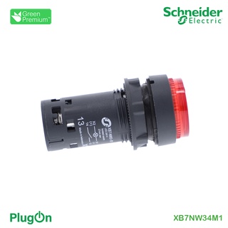 Schneider - XB7NW34M1 สวิตช์ปุ่มกดแบบมีแลมป์, สีแดง, ขนาด 22 มม, แบบต่อ ...